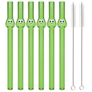 Axyaa Glass Boba Straws - Set of 12 Wide Clear Reusable Smoothie Straws