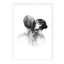 Axyaa Cat Print Hand in Hand Wall Art Canvas Painting Black White Poster Home Decor