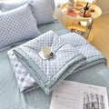 Axyaa Summer Quilt Cotton Plaid Blanket Comfortable Modern Thin Air Condition Blanket