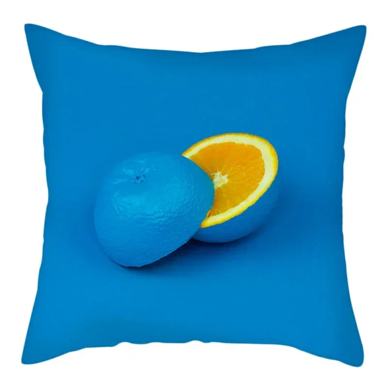 Axyaa Citrus Fruit Print Pillow Cover 45x45cm - Home Sofa Decor