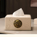 Axyaa Ceramic Tissue Box, Light Luxury Living Room Coffee Table Paper Holder