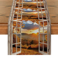 Axyaa Autumn Farmhouse Table Runner for Kitchen Dining Decor