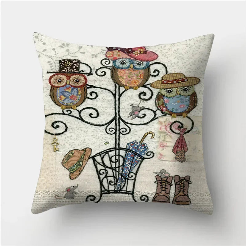 Axyaa Butterfly Cat Animals Design Pillowcase - Nordic Home Decor