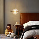 Axyaa Nordic Glass Pendant Light with LED Star Lamp for Home Decor