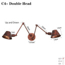 Axyaa Industrial Iron Long Arm LED Wall Sconce - E27 Socket
