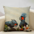 Axyaa Bird Parrot Sofa Cushion Cover 45x45cm Linen Pillowcase for Home & Hospitality