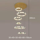 Axyaa Crystal Chandelier Stair Pendant Lamp Living Room Pendant Lights Interior Lighting