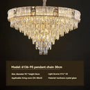 Axyaa Luxury Round Pendant Light for Living Room, Elegant Crystal Light Fixture