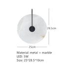 Axyaa Marble Circular Wall Lamp Nordic Minimalist LED Lights
