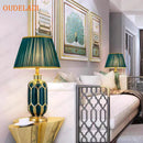 Axyaa Luxury Post Modern Blue Ceramic Table Lamp for Bedroom and Living Room