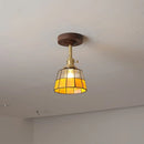Axyaa Glass Wood LED Ceiling Lamp Nordic Living Room Light Fixtures