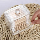 Axyaa Clear Cotton Swabs & Pads Holder Dispenser, Bathroom Organizer & Art Supplies Container