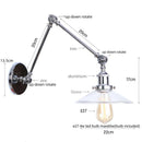 Axyaa Industrial Loft Swing Arm LED Wall Sconce with Pull Chain Switch