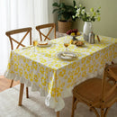 Axyaa Pastoral Fresh Green Plants Flowers Printed Table Cloth