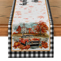 Axyaa Thanksgiving Table Runner Pumpkin Maple Leaf Decor for Dining Coffee Table