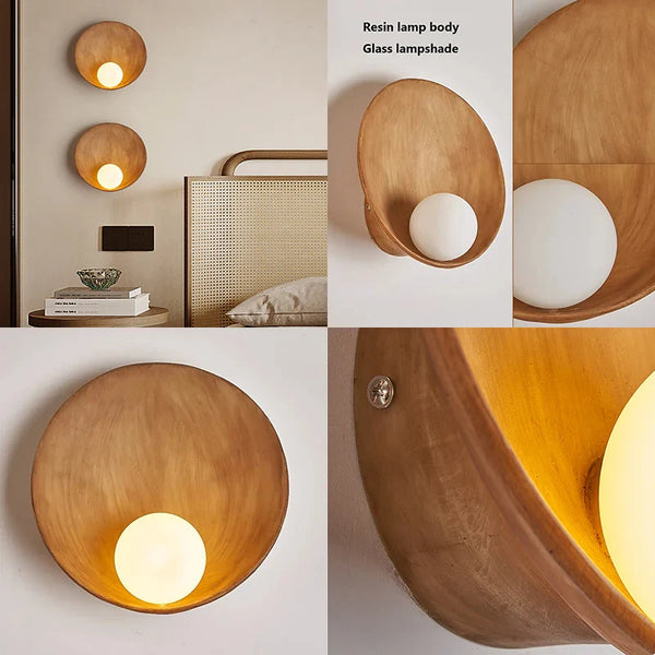 Axyaa Vintage Resin Sea Shell LED Wall Sconces for Living Room, Bedroom, and Corridor Decor