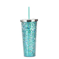 Axyaa Glitter Double Layer Sippy Cup, Large Capacity Reusable Coffee Milk Tea Cup