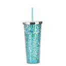 Axyaa Glitter Double Layer Sippy Cup, Large Capacity Reusable Coffee Milk Tea Cup