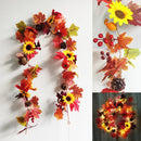 Axyaa Gold Maple Leaf & Sunflower LED Hanging Autumn Vine for Thanksgiving Decor
