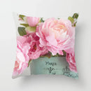Axyaa Flower Pattern Decorative Sofa Cushion Cover Pillow Pink