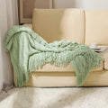 Axyaa Tassel Blanket: Acrylic Cashmere Soft Throw Cover for Home Decor & Nap Warmth
