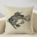Axyaa Octopus Personality Linen Pillowcase for Marine Life Sofa Decoration