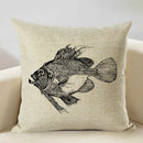 Axyaa Octopus Personality Linen Pillowcase for Marine Life Sofa Decoration