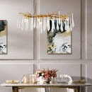 Axyaa Round Gold Crystal Chandelier - Modern Hanging Light for Kitchen, Living, Dining, Bedroom