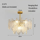 Axyaa French Cream Glass Chandelier Modern Minimalist Art for Living Room