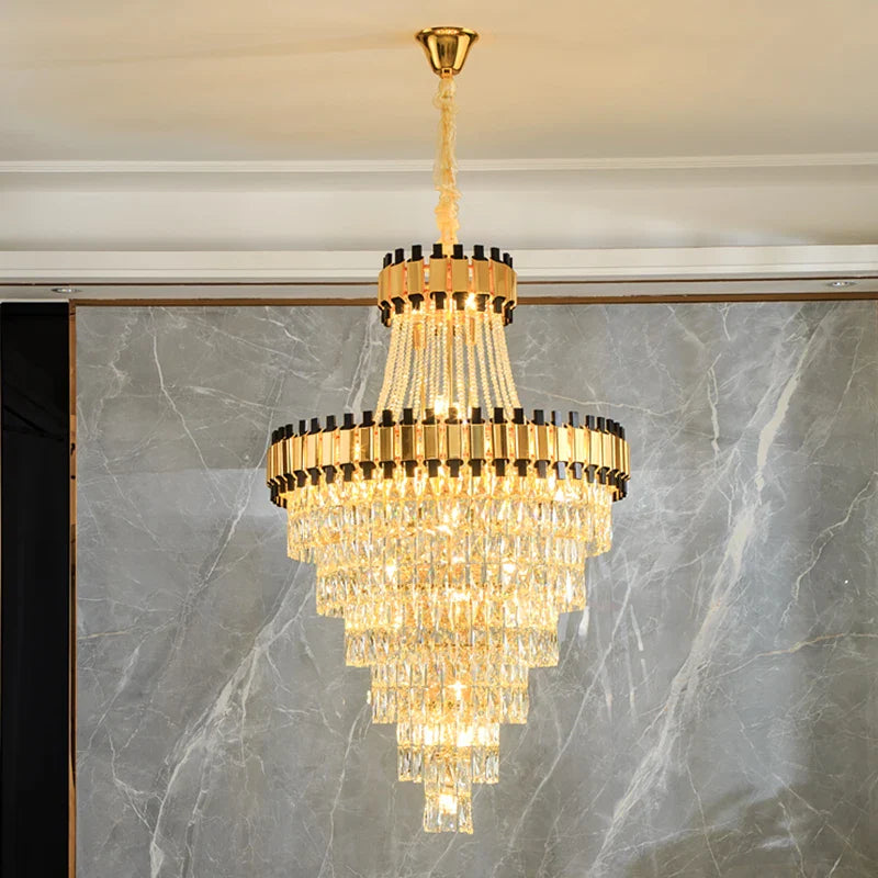 Axyaa Crystal Chandelier: Modern Light Luxury for Villas, Hotels, and Banquet Halls