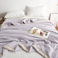 Axyaa Mulberry Silk Seersucker Summer Quilt - Lightweight Comfortable Duvet