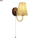 Axyaa Flower Cloth Wall Lamp for Bedroom Girls, Home Decor LED Stair Light Art