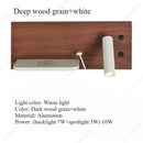 Axyaa Wood Grain LED Bedside Lamp with Wireless Charging