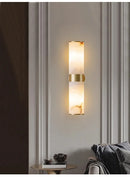 Axyaa Copper Marble Wall Lamp: Modern Stone Light for Living Room, Bedroom, Foyer