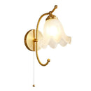 Axyaa Copper Flower Wall Lamp: French Retro Glass Bedroom Lighting