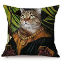 Axyaa Cat Portrait Nordic Art Pillow Cover