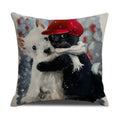 Axyaa Pug Pets Pattern Sofa Cushion Cover Home Decor Pillowcase Linen Cartoon