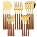 Axyaa Rosewood Handle Cutlery Set Stainless Steel Flatware