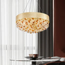 Axyaa Circular Crystal Chandelier: Modern Design for Living Room, Hotel Lobby, Kitchen Island