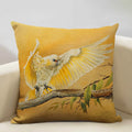 Axyaa Bird Parrot Sofa Cushion Cover 45x45cm Linen Pillowcase for Home & Hospitality