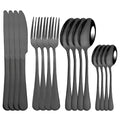 Axyaa 16-Piece Pink Gold Stainless Steel Cutlery Set - Dinnerware Flatware Tableware Kit