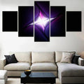 Abstract Neon Glow Fractal Canvas Wall Art Set for Living Room by Axyaa