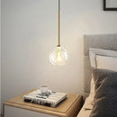 Axyaa Modern Clear Glass Globe LED Pendant Chandelier for Dining Room Kitchen Bedroom