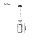 Axyaa Nordic Glass LED Pendant Lamps: Minimalist Black Chandelier for Dining & Living Room