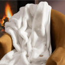 Axyaa Plush Faux Fur Reversible Throw Blanket Luxury Soft Hypoallergenic Machine Washable