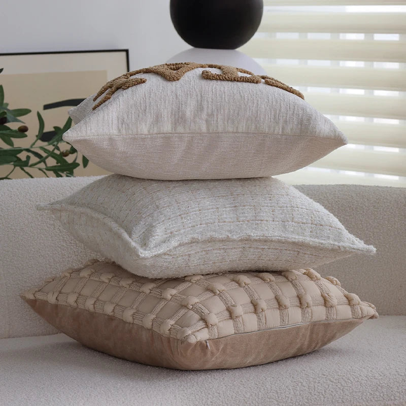Nordic Style Decorative Cushion Cover for Living Room Sofa by Axyaa - 45x45