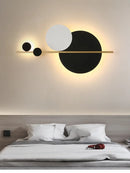 Axyaa Nordic Black White Warm Light Bedroom Wall Lamp
