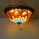 Axyaa Pastoral Glass Ceiling Lamp - European Style Colorful Round Fixture