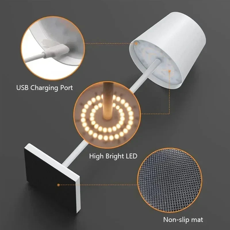 Axyaa Nordic LED Desk Lamp with USB Charging & Touch Control