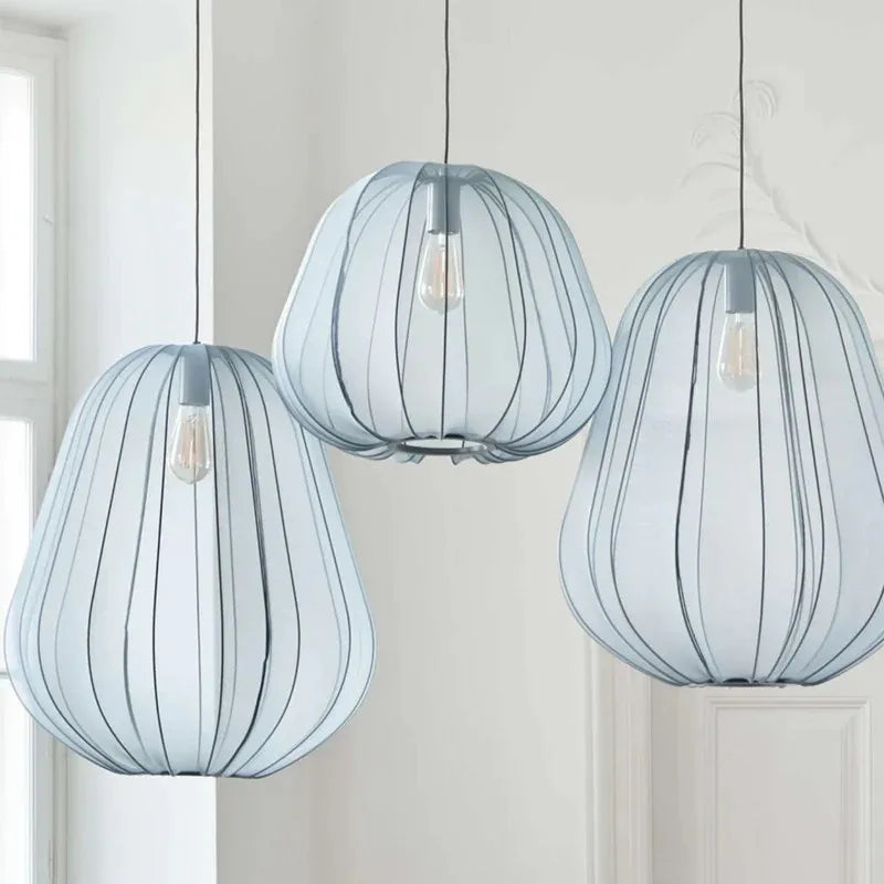 Axyaa Wabi Sabi Silk Lantern Pendant Lamp for Home and Restaurant Lighting